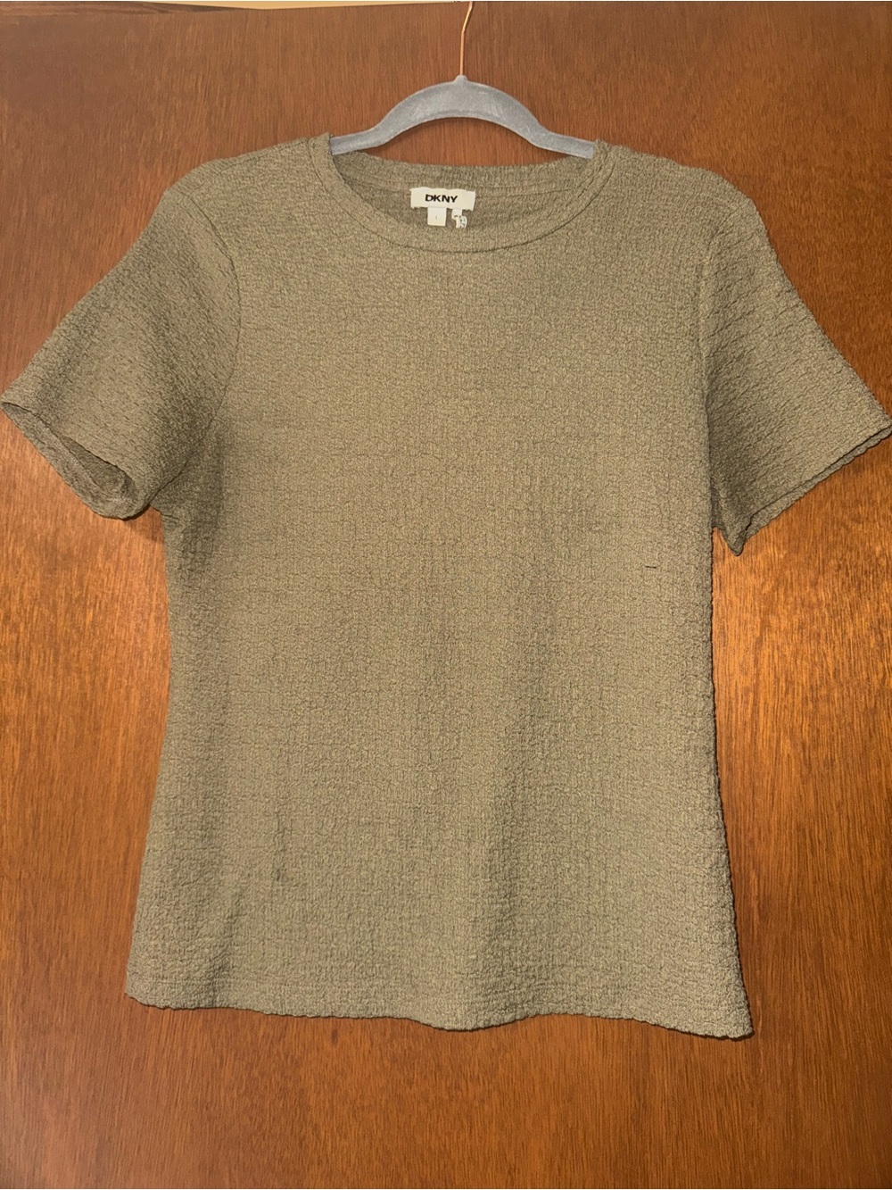 DKNY Olive Textured Short Sleeve Tee